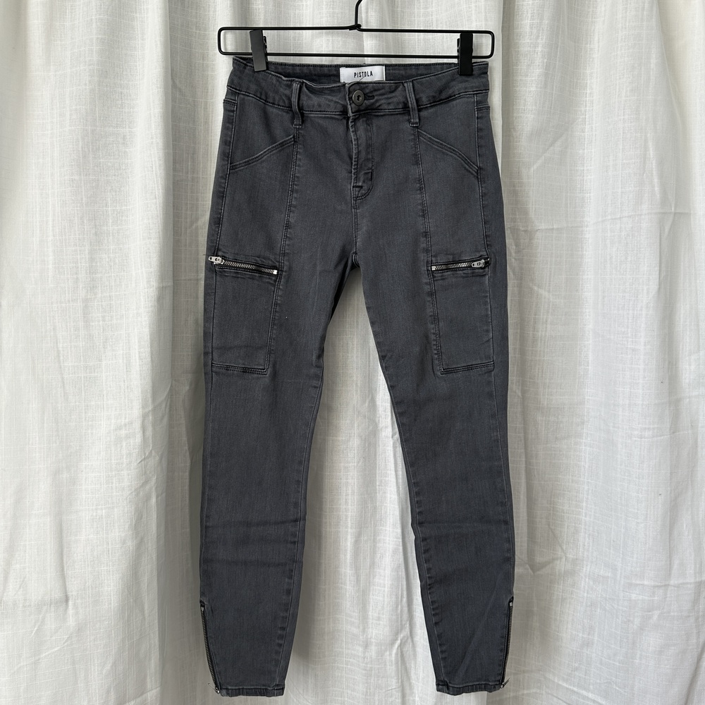 Pistola Grey Wash Combat Style Jeans Size 27